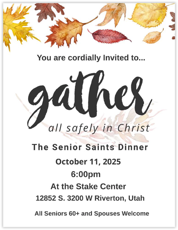 Senior Saints Dinner flier