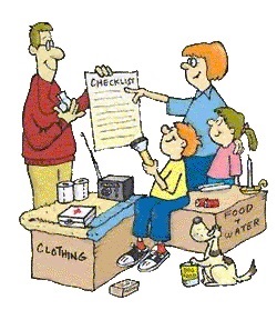Family preparing for emergencies